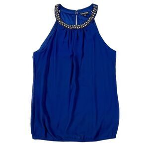 Express Navy Blue Sleeveless Dressy Top XS